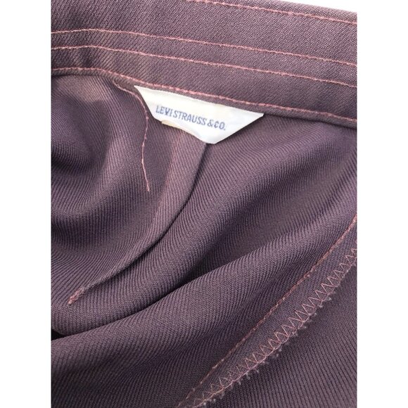 Vtg 70s Levi’s Purple Poly Pants Women’s 2 27” High Waist Wide Leg HTF Slacks - Picture 9 of 16